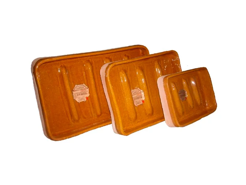 ASADOR RECTANGULAR ESTRIAS DE BARRO