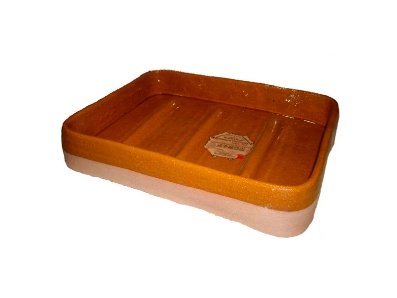 ASADOR RECTANGULAR ESTRIAS DE BARRO