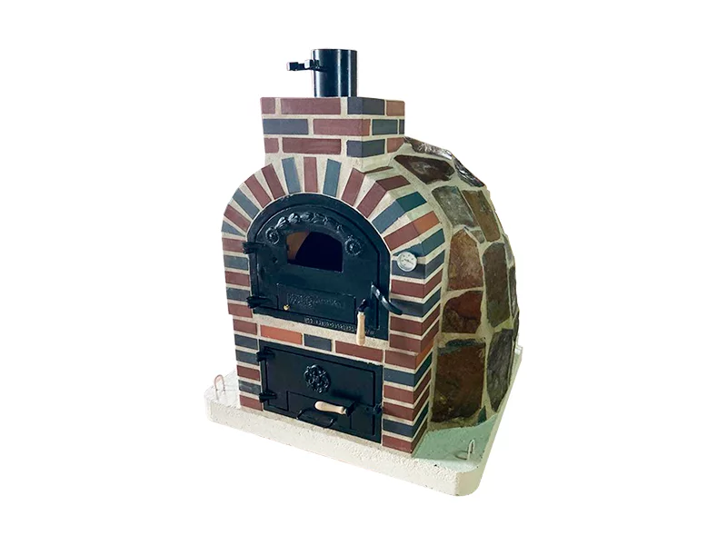HORNO CON H. EMB. LADRILLO MULTICOLOR ACAB. PIEDRA MULTICOLOR