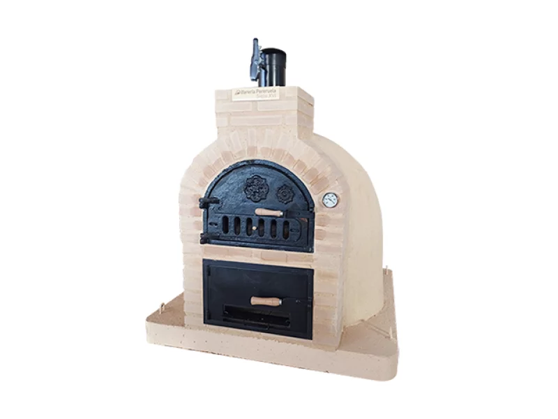 HORNO CON HORNILLA EMBOCADURA LADRILLO BLANCO ACABADO EN BLANCO