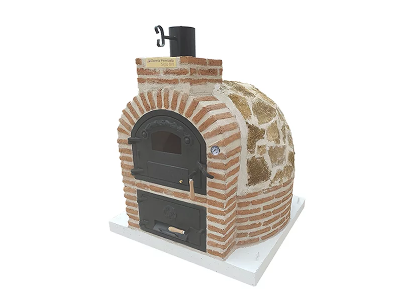 HORNO CON HORNILLA EMBOCADURA LADRILLO MUDEJAR ACABADA EN PIEDRA MEDITERRANEA