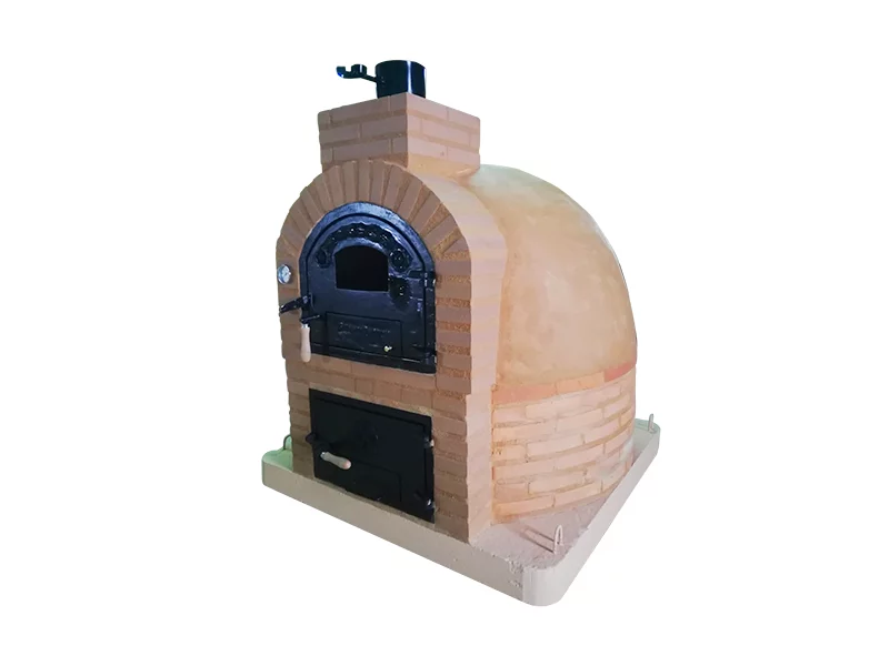 HORNO CON HORNILLA EMBOCADURA LADRILLO SALMON ACABADA EN TERRACOTA-LADRILLO