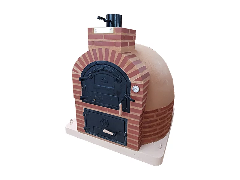 HORNO CON HORNILLA EMBOCADURA ROJO LISO ACABADO EN BLANCO