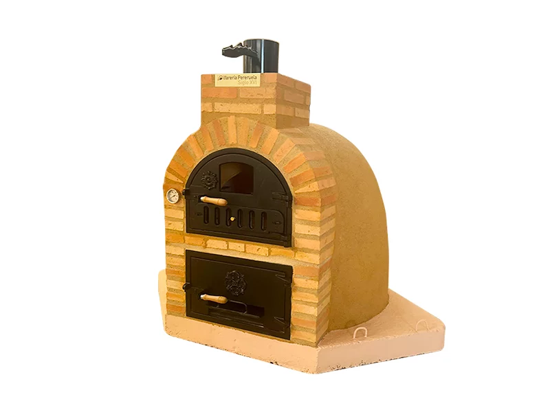 HORNO CON HORNILLA ESQUINADO EMBOCADURA LADRILLO PERERUELA ACABADO EN TERRACOTA