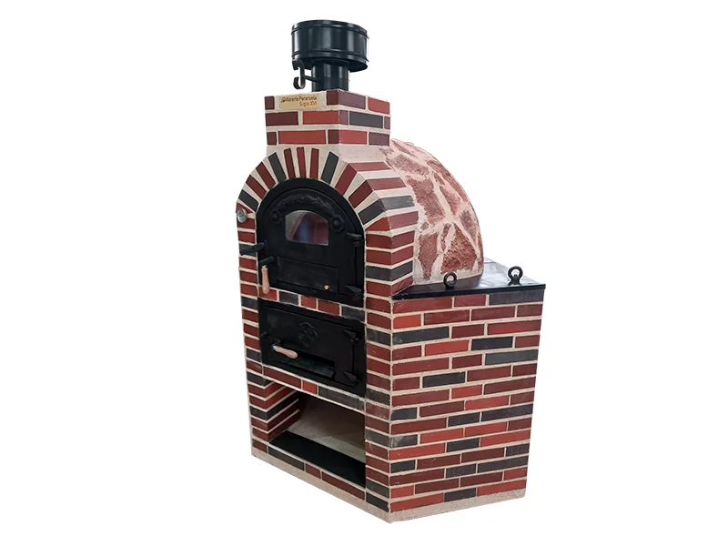 HORNO CON HORNILLA Y MESA ESQUINERA INTEGRADA ALTA PARA LADRILLO ROJO
