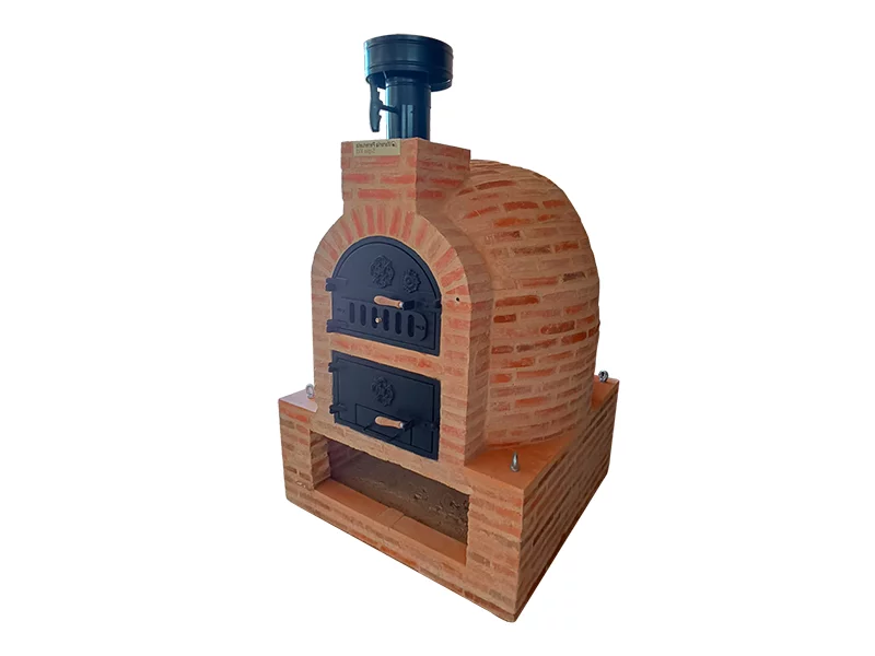 HORNO CON HORNILLA Y MESA INT. CUADRADA BAJA LADRILLO RUST. PERERUELA 2