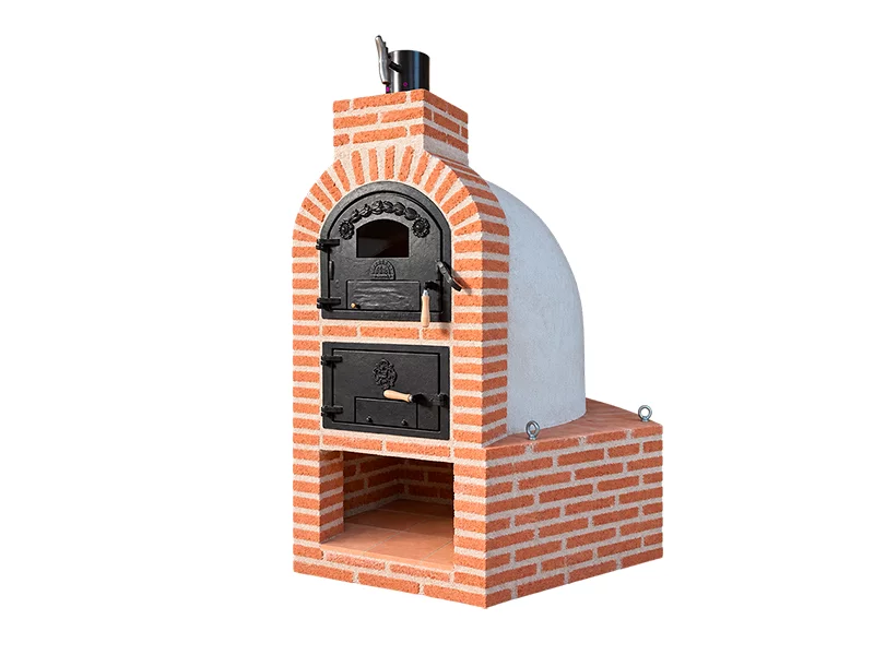 HORNO CON HORNILLA Y MESA INT. ESQ. BAJA LADRILLO MUDEJAR Y ACABADO EN BLANCO
