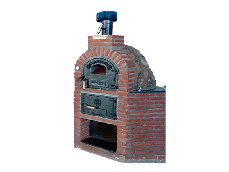 HORNO CON HORNILLA Y MESA INT. ESQ. LADRILLO MUDEJAR Y PIEDRA GRANITO