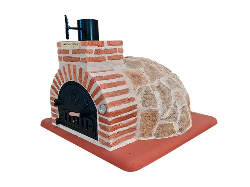 HORNO DE LEÑA EMBOCADURA LADRILLO MUDEJAR ACABADO EN PIEDRA MEDITERRANEA