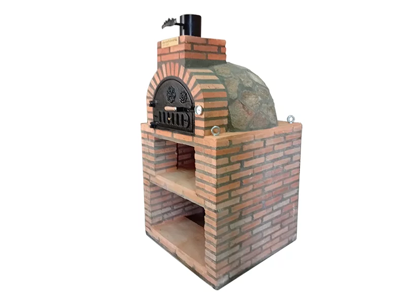 HORNO Y MESA INT. CUADRADA LADRILLO RUSTICO PERERUELA Y PIEDRA GRANITO 2