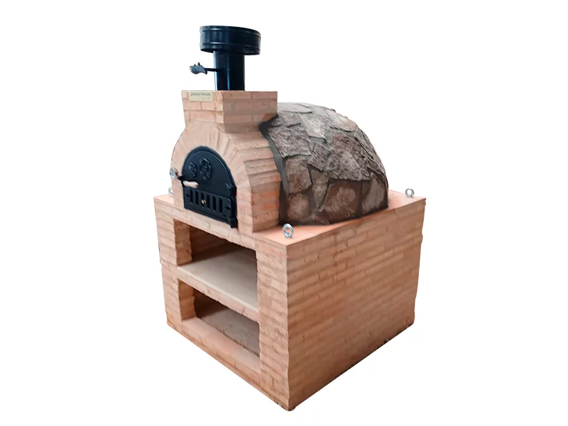 HORNO Y MESA INT. CUADRADA LADRILLO RUSTICO PERERUELA Y PIEDRA GRANITO LIMPIA
